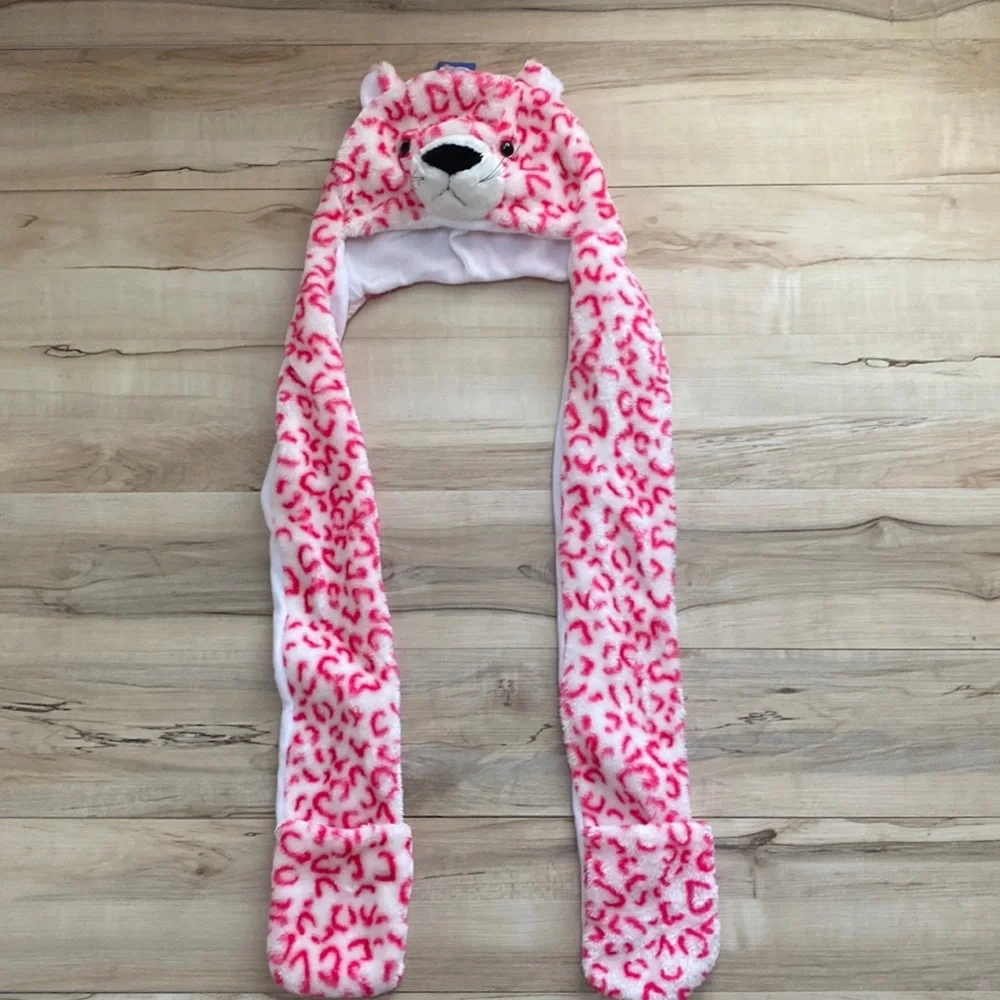 NWT Cozy Zone Kids Long Arm Animal Hat. Hat and mittens.